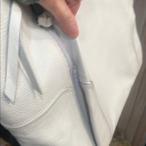 Aimee Kestenberg White Pebbled Leather Tote with Metallic Hardware - Picture 4 of 17